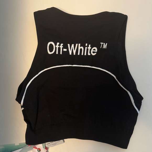 Off-White Athleisure Crop Top Black/White – Size S/M (New with Tags) - Picture 3 of 4